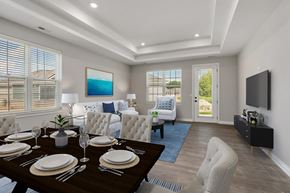 White Lake apartment for rent - Warm Living And Dining Room at Encore at West Valley, White Lake, Michigan
