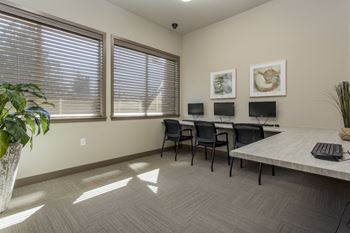 Business center with computer stations
