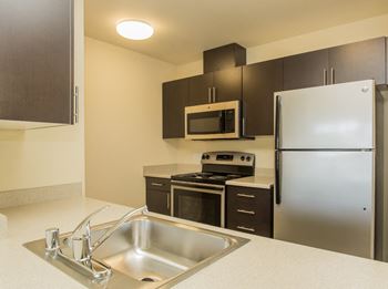Fully equipped kitchen with microwave, dishwasher & usb outlet