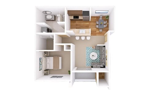 Floor plan for 1 bed, 1 bath, 819 sqft