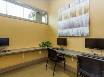 Business center with computer stations