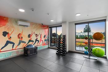 Spacious yoga studio