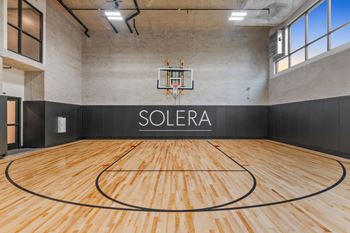 Modern basketball court