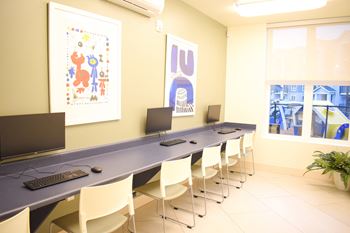 Business center with computer stations