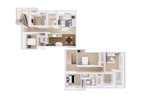 Floor plan for 5 beds, 3 baths, 1804 sqft