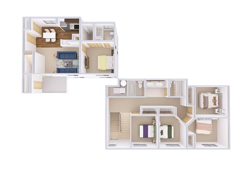 Floor plan for 5 beds, 3 baths, 1531 sqft