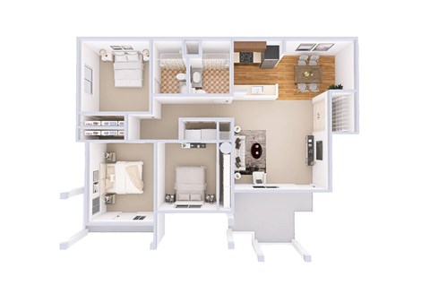 Floor plan for 3 beds, 2 baths, 1471 sqft