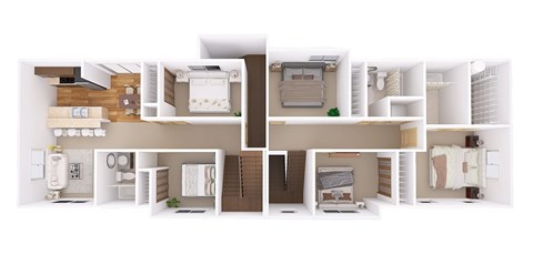 Floor plan for 5 beds, 3 baths, 1641 sqft