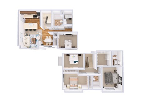 Floor plan for 5 beds, 3 baths, 1681 sqft