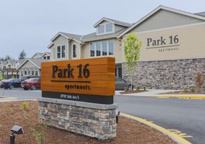Federal Way apartment for rent - a park 16 sign in front of a building