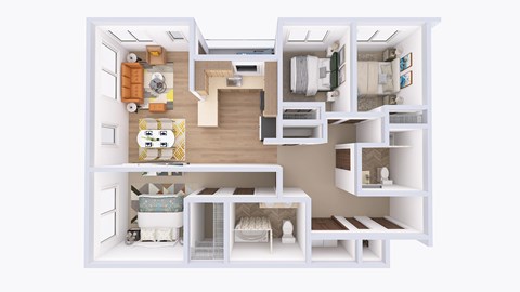 Floor plan for 3 beds, 2 baths, 1448 sqft
