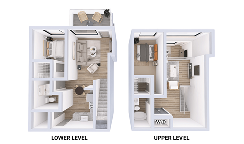 Floor plan for 2 beds, 2 baths, 1405 sqft