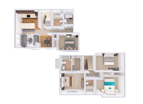 Floor plan for 5 beds, 3 baths, 1641 sqft