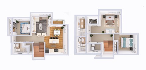 Floor plan for 3 beds, 3 baths, 1558 sqft