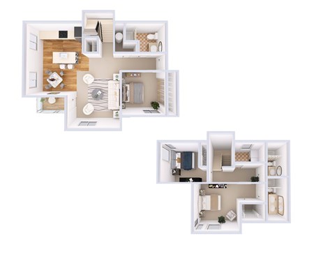 Floor plan for 3 beds, 3 baths, 1587 sqft