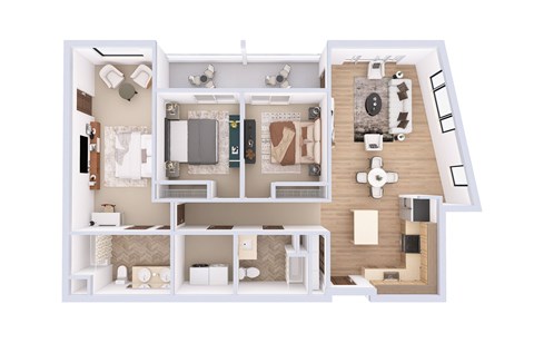 Floor plan for 3 beds, 2 baths, 1500 sqft