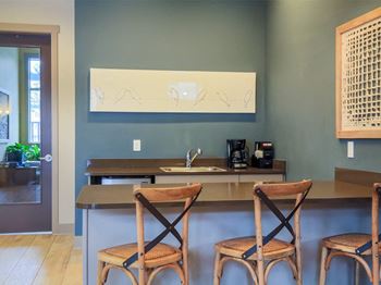 Resident lounge with complimentary coffee bar