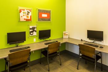 Business center with computer stations