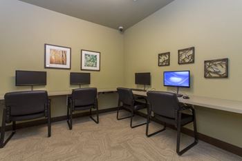 Business center with computer stations