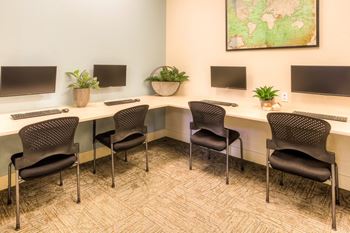 Business center with computer stations