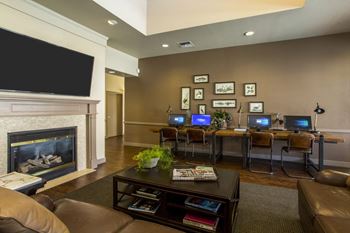 Business center with computer stations