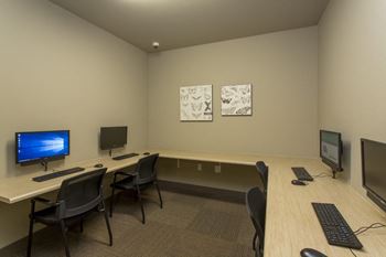 Business center with computer stations