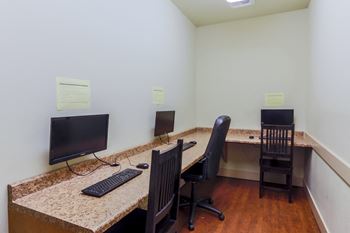 Business center with computer stations