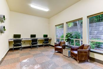 Business center with computer stations