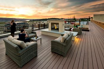 Oftop deck and outdoor fireplace and bbqs