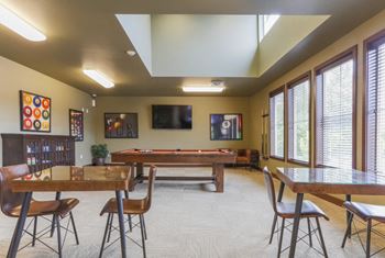 Game room with billiards table