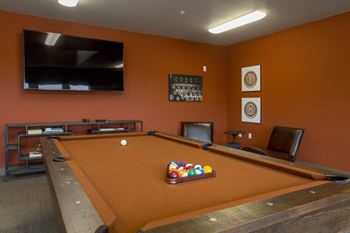 Game room with pool table