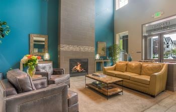 Fireplace lounge area