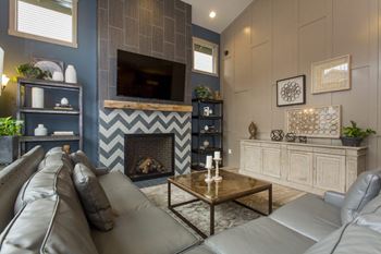 Media room, theater seating with tv