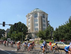 University City apartment for rent - a group of people riding bikes down a city street