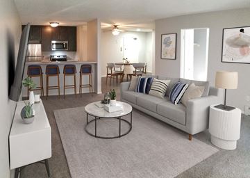 St. Paul apartment for rent - a living room with a couch and a table