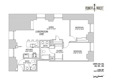 Floor plan for 2 beds, 1.8 baths, 1730 sqft