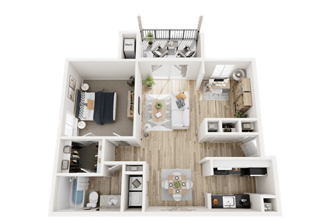 Floor plan for 1 bed, 1 bath, 850 sqft