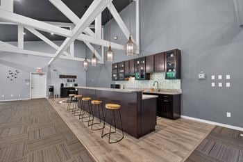 Clubhouse with coworking lounge at eastwood village apartments in clinton township, mi.
