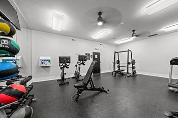 Upgraded 24-hour fitness center at dover hills apartments in kalamazoo, mi.