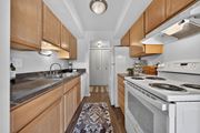 Harrison Township apartment for rent - Efficient kitchen at Drawbridge Apartments in Harrison Township, MI.