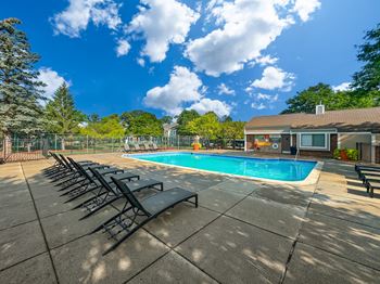 Clean blue swimming pool