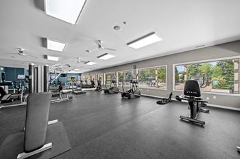 24-Hour fitness and wellness center at prentiss pointe apartments in harrison township, mi.
