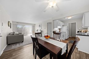 Troy apartment for rent - Open Floor layout kitchen and dining at Three Oaks Apartments in Troy, MI