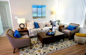 St. Paul apartment for rent - Modern Living Room at The Legends at Berry 62+ Apartments, St. Paul, MN