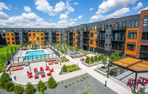 St. Paul apartment for rent - Aerial Pool View at Union Flats, Minnesota