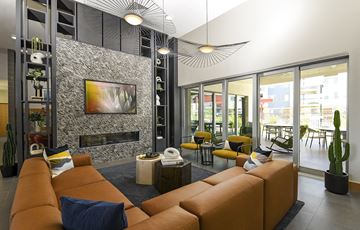 Phoenix apartment for rent - a living room with a couch and a fireplace