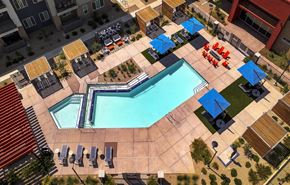 Phoenix apartment for rent - Aerial Pool View at Aviara Flats, Arizona