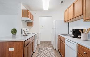 Omaha apartment for rent - Apartment Kitchen at Pine Tree Apartments, Nebraska, 68114
