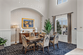 Waxahachie apartment for rent - a dining room with a table and chairs and a window at Five 49 at River Oaks, Waxahachie, TX