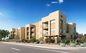 Rio Rancho apartment for rent - A modern apartment building with a clear blue sky above at Sandoval Flats Apartment , Rio Rancho, Minnesota
